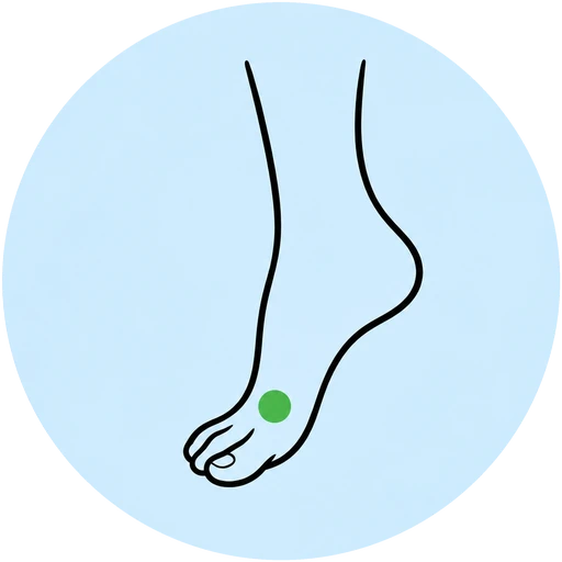 Foot illustration highlighting the midfoot