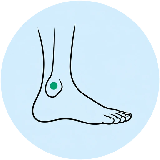 Foot illustration highlighting the ankle joint